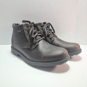 Rockport Storm Surge Plain Toe Work Boots Men's11 HydroShield Waterproof Leather